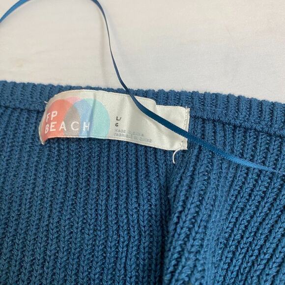 Free People Beach Living In teal Knit Lounge croptop Tank - Picture 3 of 4